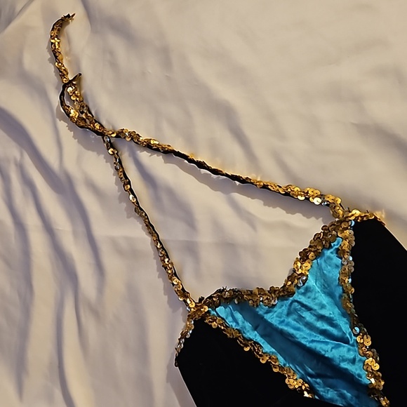 Hand Crafted Upcycled Bailarina Tutu Dress Jumpsuit Halloween Costume Blue Large - Picture 14 of 16